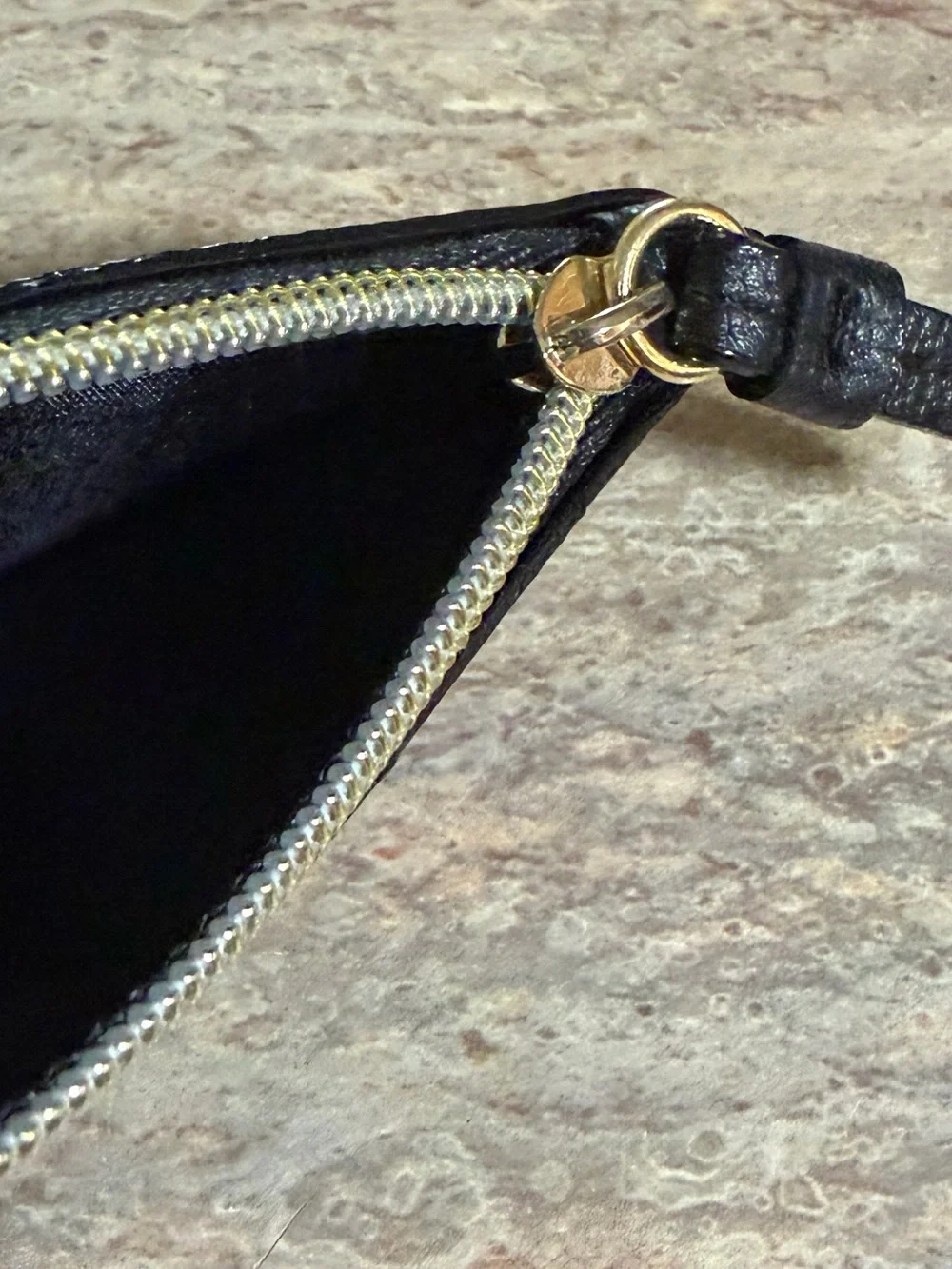 NWat Victoria's Secret Black Card Holder Keychain with Gold Heart Accents